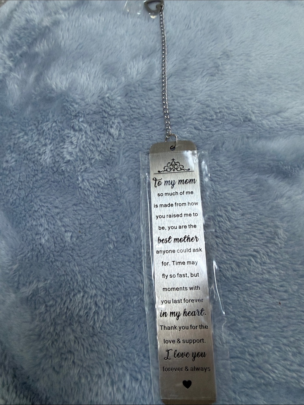 Silver 'To My Mom' Sentimental Metal Bookmark